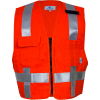 VIZABLE® Flame Resistant Hi-Vis Short Waist Deluxe Vest, Non-ANSI, XL, Orange