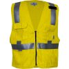VIZABLE® Flame Resistant Hi-Vis Deluxe Road Vest, ANSI Class 2, Type R, 3XL, Yellow