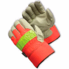 PIP Hi-Visibility Leather Gloves, Insulated W/3M® Thinsulate, Rubberized Safety, XL
