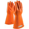 PIP Electrical Rated Gloves, 14"L, Unlined, Smooth Finish, Beaded, Orange, Class 1, Size 11