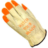 PIP Top Grain Cowhide Drivers Gloves, Keystone Thumb, Quality Grade Hi-Vis Finger, XL