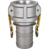 2" Aluminum Camlock Fitting - Male Barb x Female Coupler Thread