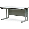Pro-Line 72x30 CHD7230P-A31 Fixed Height Cantilever Heavy Duty Plastic Laminate Top Workbench- Gray