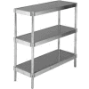 Prairie View A244824-3, Equipment Stands, 3-Shelf Shelving Unit, 24"W x 48"H x 24"L, Aluminum