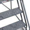 Heavy Duty Steel Rolling Ladder - Perforated Steps