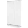 Quantum Retractable Floor Partition with Telescoping T-Frame, 47"W x 81"H, Clear Polyester