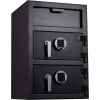 Protex Large Dual-Door Front Loading Depository Safe w/ Electronic Lock FDD-3020 II 20"x20"x30" Gray