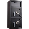 Protex FDD-3214 II Narrow Body Dual Door Depository Safe With Electronic Lock  14" x 14" x 32" Gray