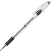 Pentel® RSVP Ballpoint Stick Pen, Medium, Clear Barrel, Black Ink, Dozen