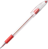 Pentel® RSVP Red Ink Clear Barrel Ballpoint Stick Pen, Medium Point