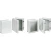 Hoffman HJB606HWPL1LG Flat Hinged Latch Wndw Cvr Encl, 7.31x7.31x4.96, Fiberglass