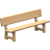 Concrete Park Bench 84" - Tan