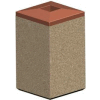 Petersen Square 22 Gallon Concrete Receptacle with Plastic Lid - Tan - TC-SF-22 Sand Tan