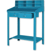 Global Industrial™ Shop Desk W/ 2 Drawers & Pigeonhole, Sloped Surface, 36"W x 30"D, Blue