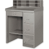 Global Industrial Pedestal Shop Desk W/ 4 Drawers & Shelf, 39"W x 28"D, Gray