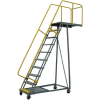P.W. Platforms 10 Step Steel Rolling Cantilever Platform, 24" Step Width - BS10SH30-SP