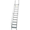 P.W. Platforms 10 Step Steel Access Stairway, 24&quot; Step Width - PWSW10H24