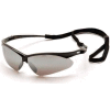 Pmxtreme™ Eyewear Silver Mirror Lens , Black Frame & Cord