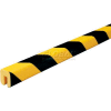 Knuffi Shelf Bumper Guard, Type G, 196-3/4"L x 1-1/16"W x 1-1/4"H, Black & Yellow, 60-6760