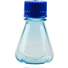 Qorpak AKM-3002-0014 Sterile PC Erlenmeyer Flasks with Baffled Base & Blue Cap, 250mL, Case of 72