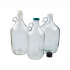 Qorpak GLC-01429 128oz (3,840ml) Clear Glass Jug with 38-400 Green Thermoset Cap, Case of 4