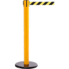 Yellow Post Safety Barrier, 16 Ft., Yellow/Black Diagonal Stripe Belt - Pkg Qty 2