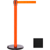 Orange Post Safety Barrier, 11 Ft., Black Belt - W/Roller Base - Pkg Qty 2