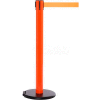 Orange Post Safety Barrier, 15 Ft., Dark Grey Belt - W/Roller Base - Pkg Qty 2