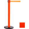 Orange Post Safety Barrier, 15 Ft., Fluorescent Orange Belt - W/Roller Base - Pkg Qty 2