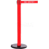 Red Post Safety Barrier, 15 Ft., Grey Belt - W/Roller Base - Pkg Qty 2
