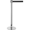 WeatherPro 250 Polished Stainless Post Outdoor Retracting Belt Barrier, 11 Ft. Black Belt