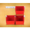 Quantum HNS230 Hang & Stack Bins w/Two 12" Rails, Four Bins 5-1/2"W x 10-7/8"D x 5"H, Red