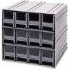 Quantum Interlocking Storage Cabinet QIC-122 - 11-3/4"Wx11-3/8"Dx11"H - 12 Ivory Drawers