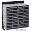 Quantum QIC-124-83 24"H Single Sided Floor Stand with 32 Gray Drawer Interlocking Storage Cabinet