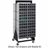 Quantum QIC-224-122 24"H Double Sided Floor Stand with 96 Gray Drawer Interlocking Storage Cabinet
