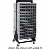 Quantum QIC-224-83 24"H Double Sided Floor Stand with 64 Gray Drawer Interlocking Storage Cabinet