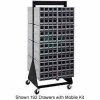 Quantum QIC-248-122 48"H Double Sided Floor Stand with 192 Gray Drawer Interlocking Storage Cabinet