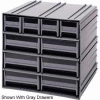 Quantum Interlocking Storage Cabinet QIC-4163 - 11-3/4"Wx11-3/8"Dx11"H - 10 Blue Drawers