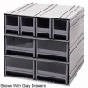 Quantum Interlocking Storage Cabinet QIC-4244 - 11-3/4"Wx11-3/8"Dx11"H - 8 Blue Drawers