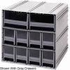 Quantum Interlocking Storage Cabinet QIC-8224 - 11-3/4"Wx11-3/8"Dx11"H - 10 Red Drawers