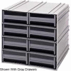 Quantum Interlocking Storage Cabinet QIC-83 - 11-3/4"Wx11-3/8"Dx11"H - 8 Ivory Drawers