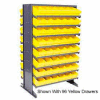 Quantum QPRD-501 Double Sided Rack 24"x36"x60" with 144 Gray Euro Drawers