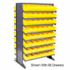 Quantum QPRD-567 Double Sided Rack 24"x36"x60" with 88 Yellow Euro Drawers