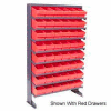 Quantum QPRS-601 Single Sided Rack 12"x36"x60" with 48 Yellow Euro Drawers