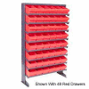 Quantum QPRS-701 Single Sided Rack 12"x36"x60" with 32 Blue Euro Drawers