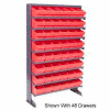 Quantum QPRS-701 Single Sided Rack 12"x36"x60" with 32 Gray Euro Drawers