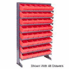 Quantum QPRS-801 Single Sided Rack 12"x36"x60" with 24 Red Euro Drawers
