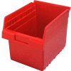Plastic Nesting Storage Shelf Bin QSB807 8-3/8"W x 11-5/8"D x 8"H Red - Pkg Qty 20