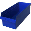 Plastic Nesting Storage Shelf Bin QSB816 11-1/8"W x 23-5/8"D x 8"H Blue - Pkg Qty 6