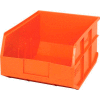 Quantum Plastic Stackable Shelf Bin SSB445 11"W x 14"D x 7"H, Orange - Pkg Qty 6